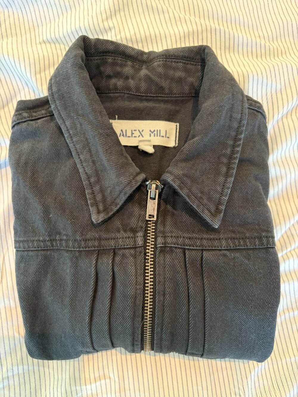 Alex Mill Cropped Black Wash Denim Jacket